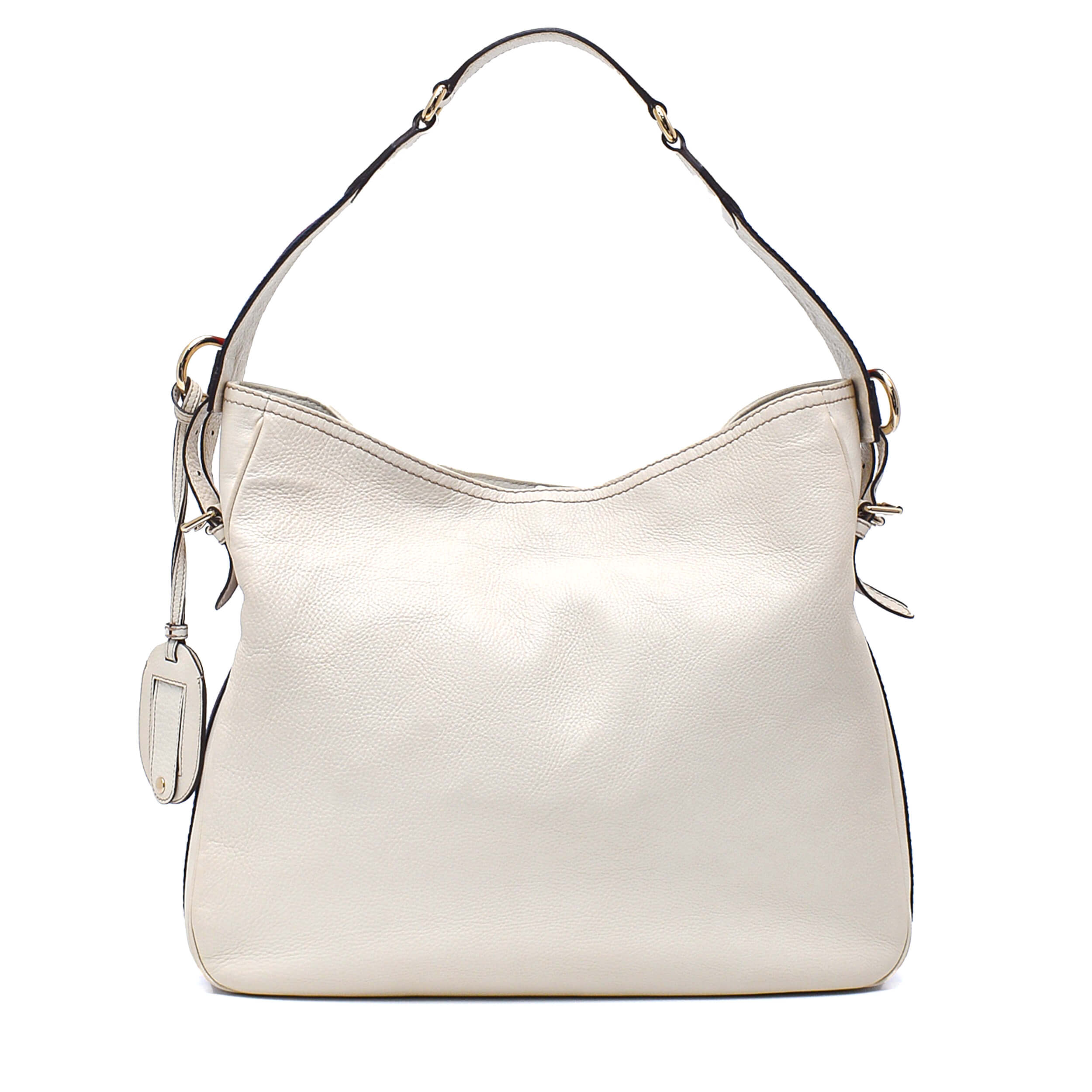 Gucci - White Leather GG Hobo Shoulder Bag